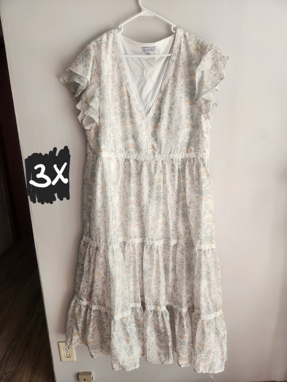 Light Floral Tiered Maxi Dress - Soft Pastel